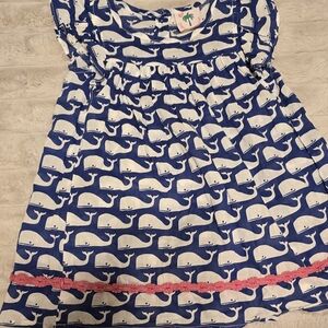 Blue Whale Print Kids Casual Dress